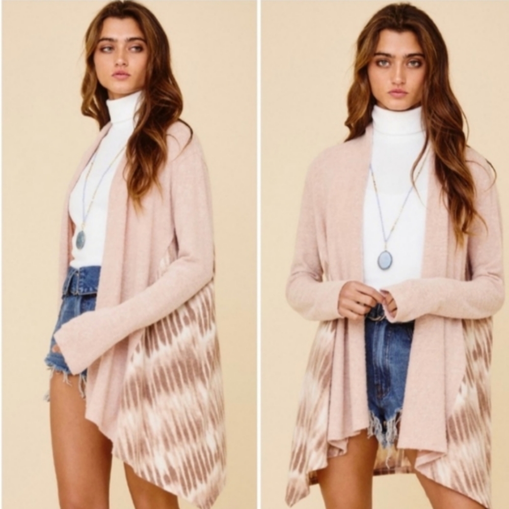 Ces Femme Blush Pink Tie Dye Cardigan